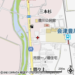 福島県喜多方市豊川町米室三本杉周辺の地図