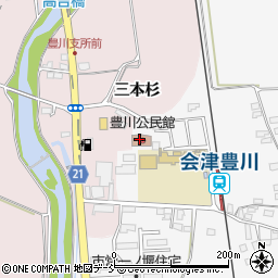 喜多方市　豊川公民館周辺の地図