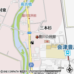 福島県喜多方市豊川町米室三本杉4981周辺の地図