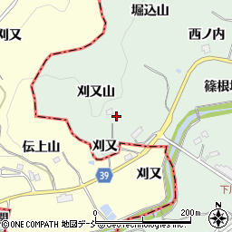 福島県二本松市下川崎刈又山6周辺の地図