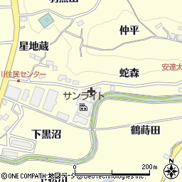 福島県二本松市渋川蛇森周辺の地図
