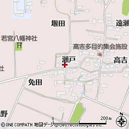 福島県喜多方市豊川町米室瀬戸周辺の地図