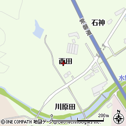 福島県南相馬市原町区石神西田周辺の地図