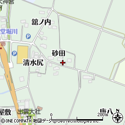 福島県喜多方市関柴町西勝砂田周辺の地図