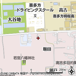 福島県喜多方市豊川町米室舘ノ越3-6周辺の地図