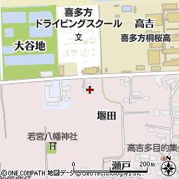 福島県喜多方市豊川町米室舘ノ越周辺の地図