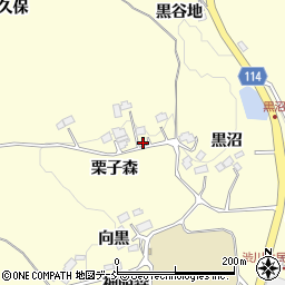福島県二本松市渋川栗子森周辺の地図