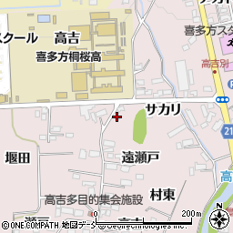 福島県喜多方市豊川町米室遠瀬戸周辺の地図
