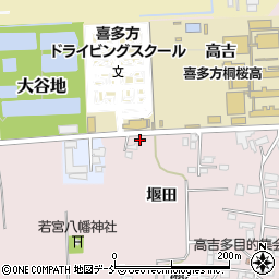 福島県喜多方市豊川町米室舘ノ越2-1周辺の地図