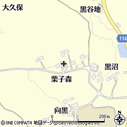 福島県二本松市渋川栗子森36-2周辺の地図