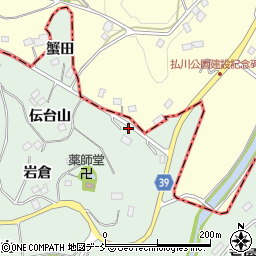 福島県二本松市下川崎蟹田周辺の地図