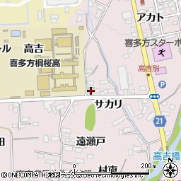 福島県喜多方市豊川町米室サカリ4212周辺の地図