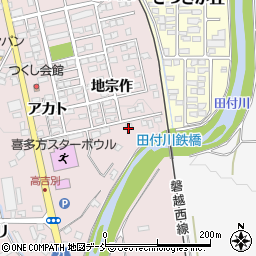 福島県喜多方市豊川町米室（地蔵免）周辺の地図