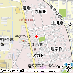 福島県喜多方市豊川町米室中田周辺の地図