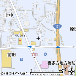 福島県喜多方市関柴町上高額割田周辺の地図