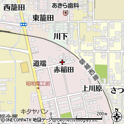 福島県喜多方市豊川町米室赤稲田周辺の地図