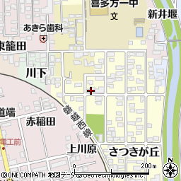 福島県喜多方市さつきが丘39周辺の地図