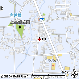 福島県喜多方市関柴町上高額（上中）周辺の地図