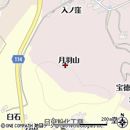 福島県二本松市米沢月羽山周辺の地図