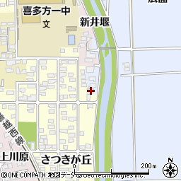 福島県喜多方市関柴町上高額新井堰863-2周辺の地図