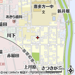 福島県喜多方市さつきが丘36周辺の地図