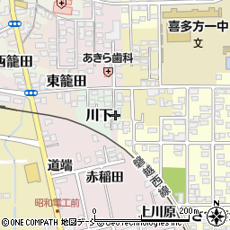 福島県喜多方市川下7624-3周辺の地図