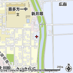 福島県喜多方市関柴町上高額新井堰863周辺の地図