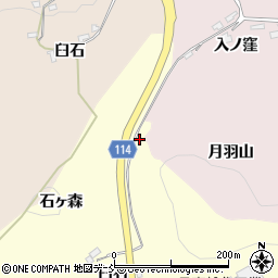 福島県二本松市渋川（石ヶ森）周辺の地図