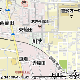 福島県喜多方市川下周辺の地図