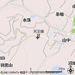 福島県二本松市米沢羽黒山周辺の地図