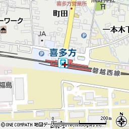 喜多方駅周辺の地図