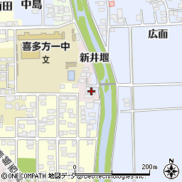 福島県喜多方市関柴町上高額新井堰859周辺の地図