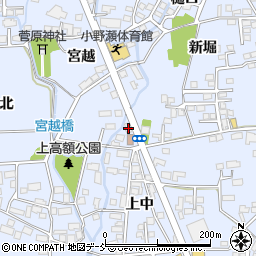 福島県喜多方市関柴町上高額宮越1200周辺の地図