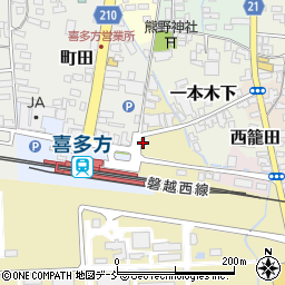 トヨタレンタリース新福島喜多方店周辺の地図