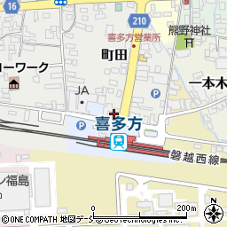 ヤマザキＹショップ喜多方駅前店周辺の地図