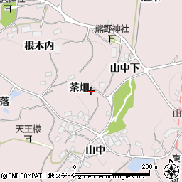 福島県二本松市米沢茶畑周辺の地図