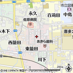 福島県喜多方市大坪周辺の地図