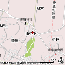 福島県二本松市米沢（山中下）周辺の地図