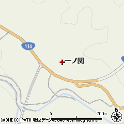 福島県伊達郡川俣町小綱木一ノ関周辺の地図
