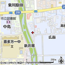 福島県喜多方市関柴町上高額新井堰845周辺の地図
