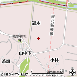 福島県二本松市米沢冠木周辺の地図