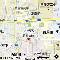 福島県喜多方市永久7714周辺の地図