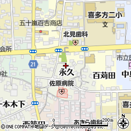 福島県喜多方市永久7711周辺の地図