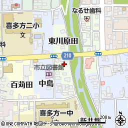 福島県喜多方市東川原田周辺の地図