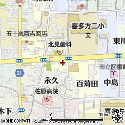 福島県喜多方市小田周辺の地図