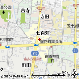 福島県喜多方市七百苅周辺の地図