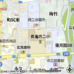 福島県喜多方市六百苅周辺の地図