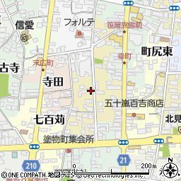 福島県喜多方市町尻西周辺の地図