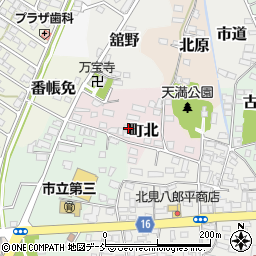 福島県喜多方市町北周辺の地図