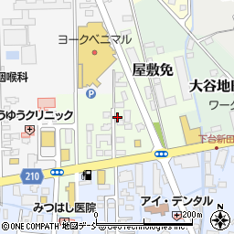 福島県喜多方市屋敷免周辺の地図